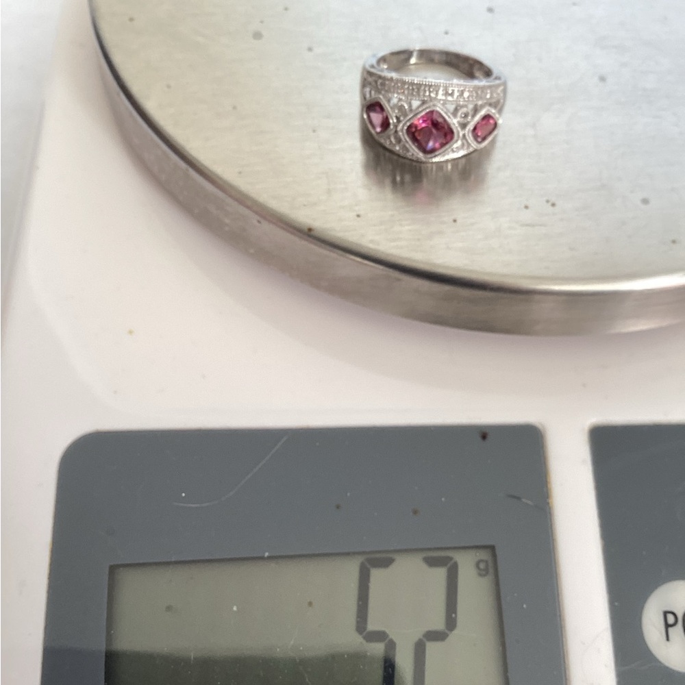 NEW, 14k W.G. PINK TOURMALINE RING - Picture 8 of 9